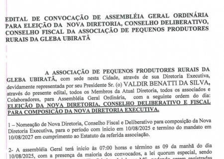 Edital de convocação